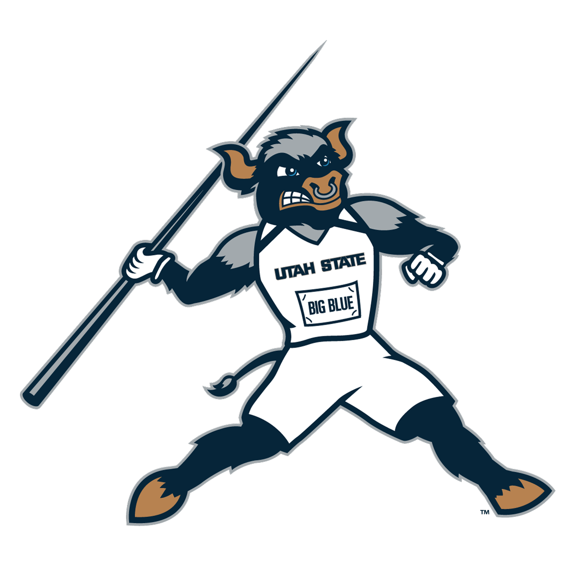 Big Blue Track and Field Utah State Sticker 3 In